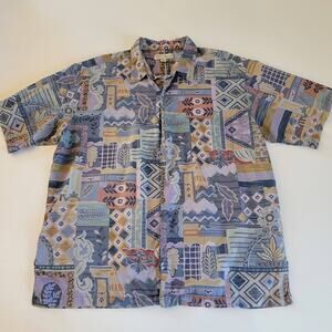 VTG Tori Richard Shirt Honolulu Multicolor Hawaiian 100% Cotton Button Up 2XL